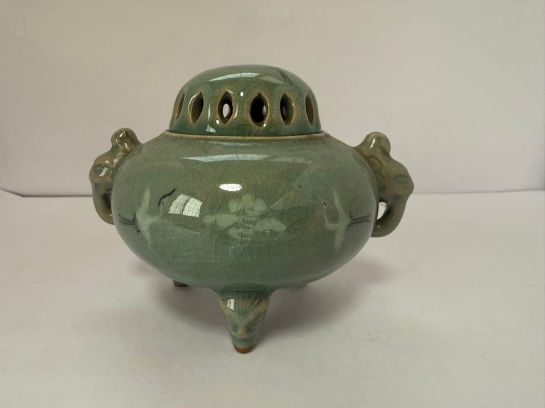 高麗　青磁　在銘　香炉　送料込み