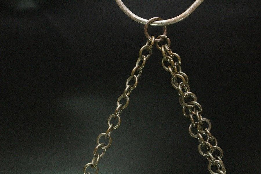 古銅 竹節 釣 花生香炉 全長41.5cm 旧家蔵出