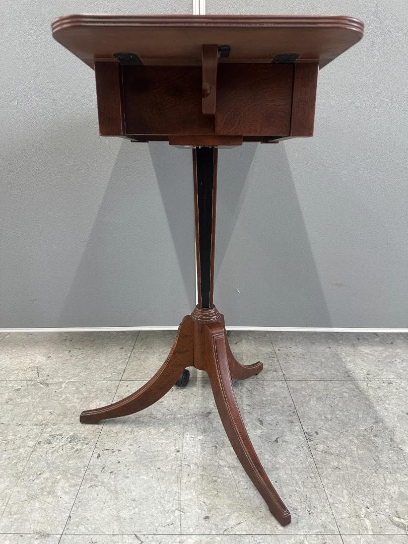 BOMBAY　バタフライサイドテーブル　アンティーク調　ドロップリーフ　ブラウン