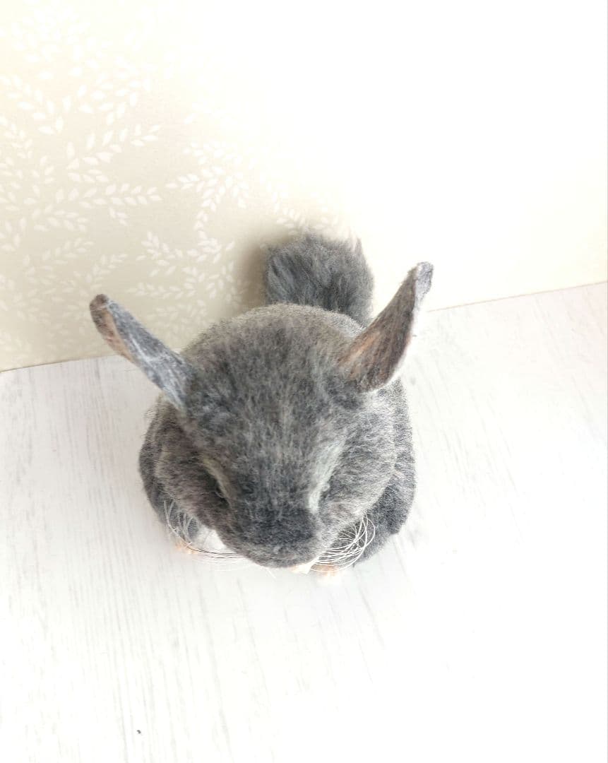 羊毛フェルト　チンチラ(グレー)