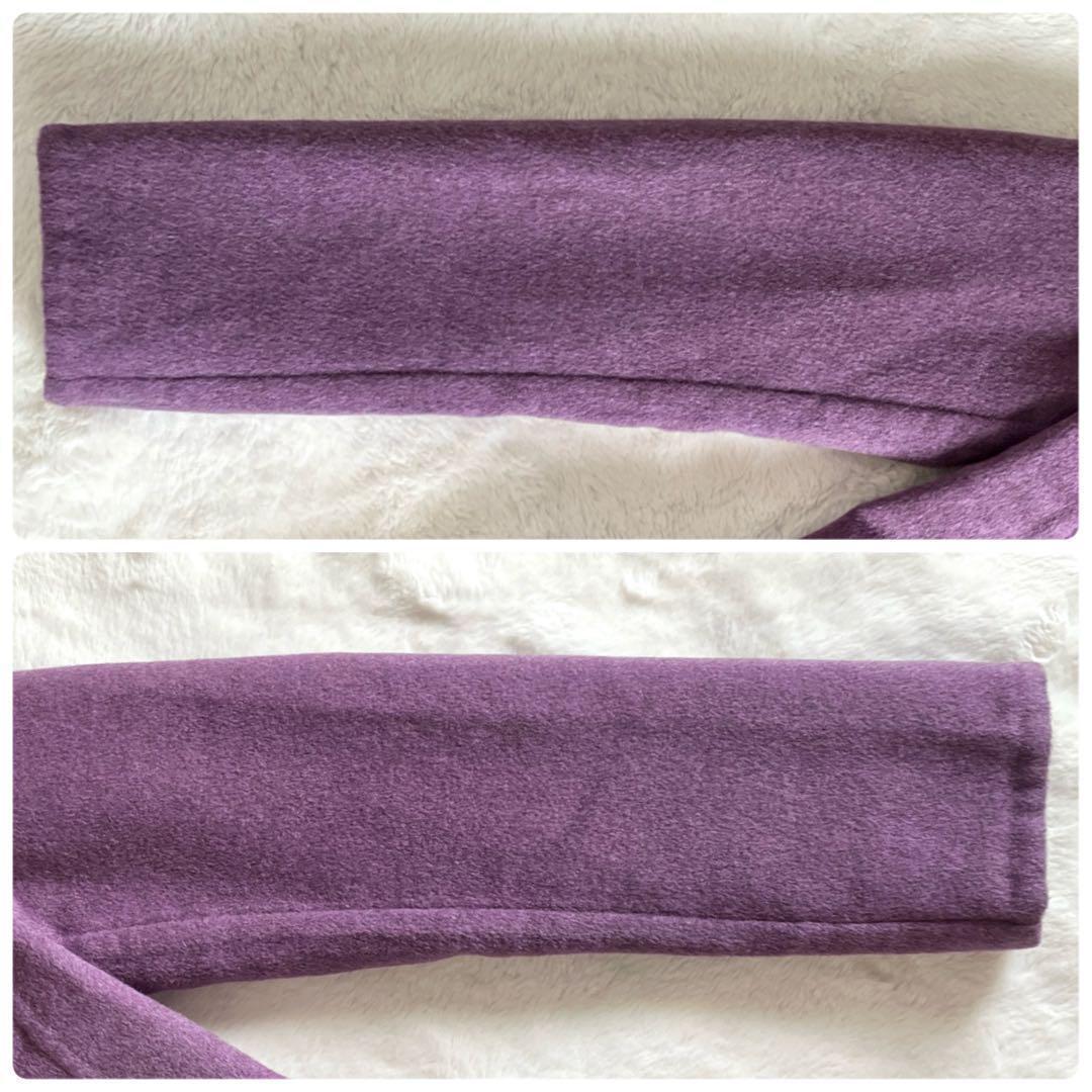 バランタイン BALLANTYNE ウールアンゴラ ロングコート 42 パープル