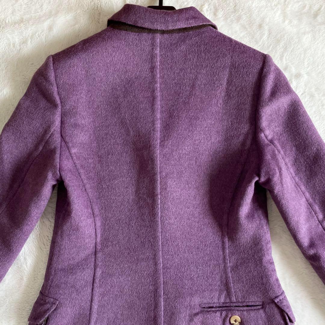 バランタイン BALLANTYNE ウールアンゴラ ロングコート 42 パープル