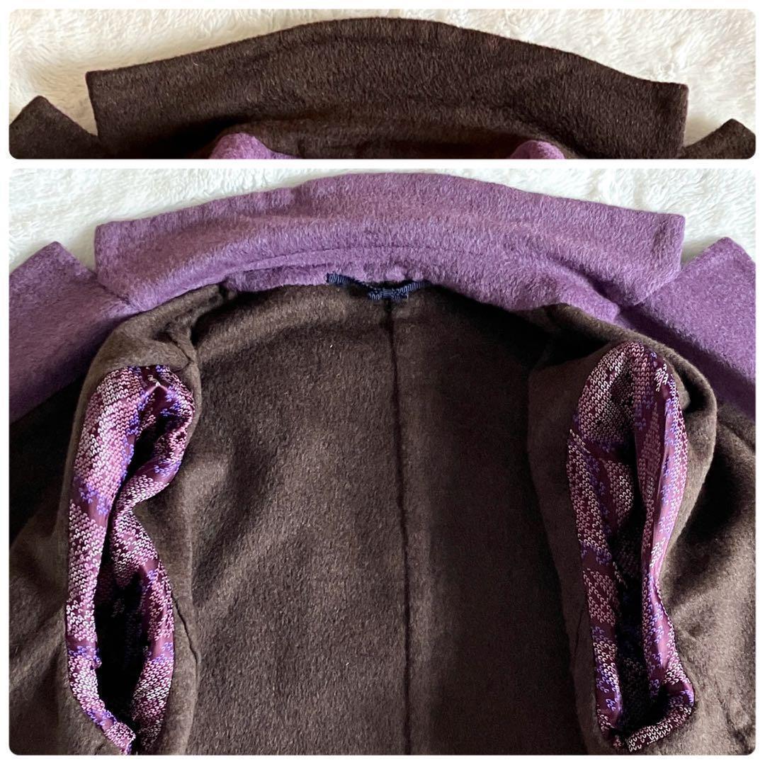 バランタイン BALLANTYNE ウールアンゴラ ロングコート 42 パープル