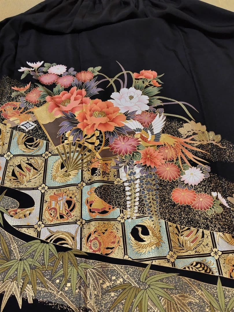 B2065 留袖リメイク袖広がりデザインフォーマルパーティードレス