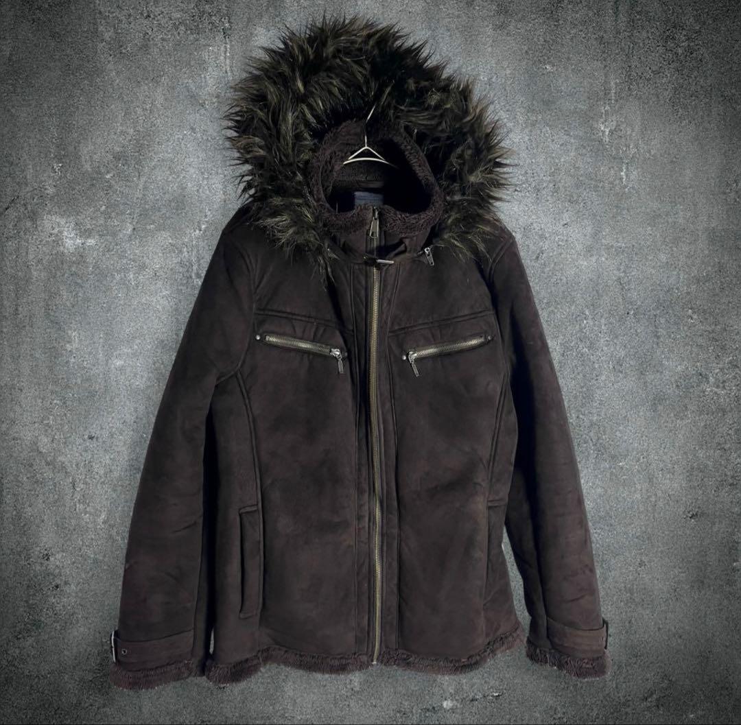 archive 00s y2k ダークブラウン　ファージャケット