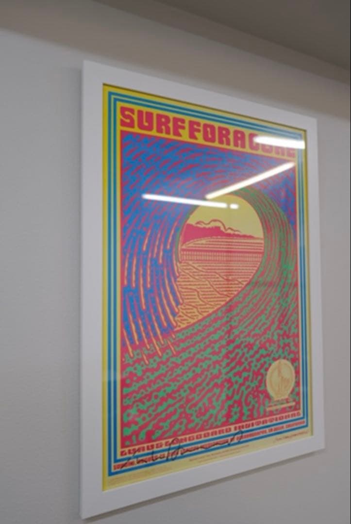 John Van Hamersveld SURF FOR A CURE 額装付き