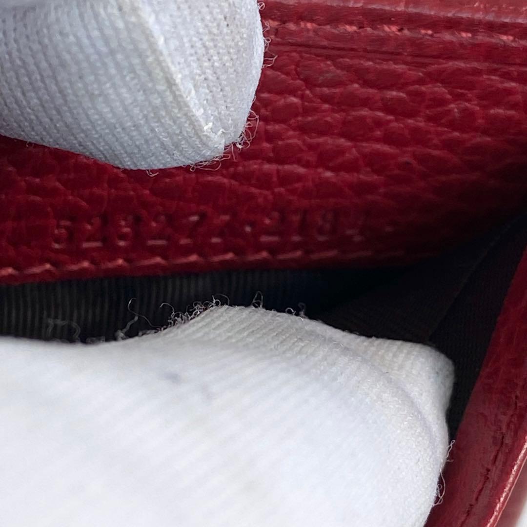 美品✨人気定番✨グッチ 三つ折り財布 GGマーモント コンパクト レッド