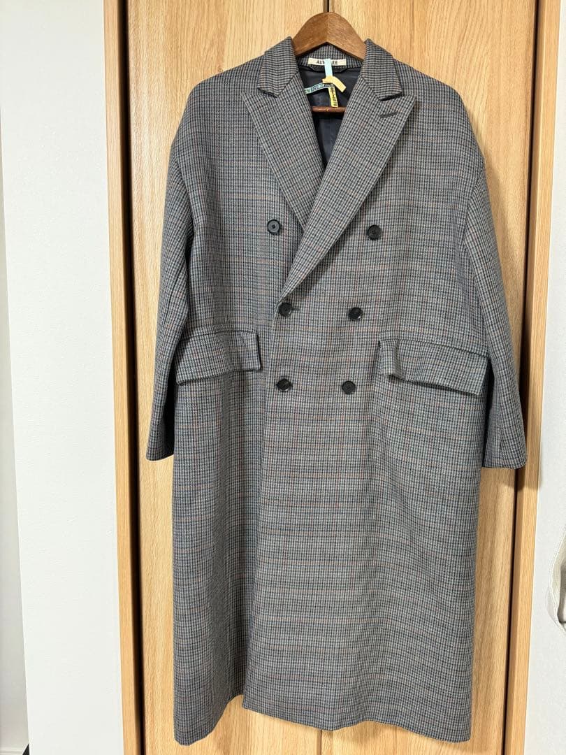 ジャケット・アウター AURALEE DOUBLE FACECHECKCHESTERFIELDCOAT