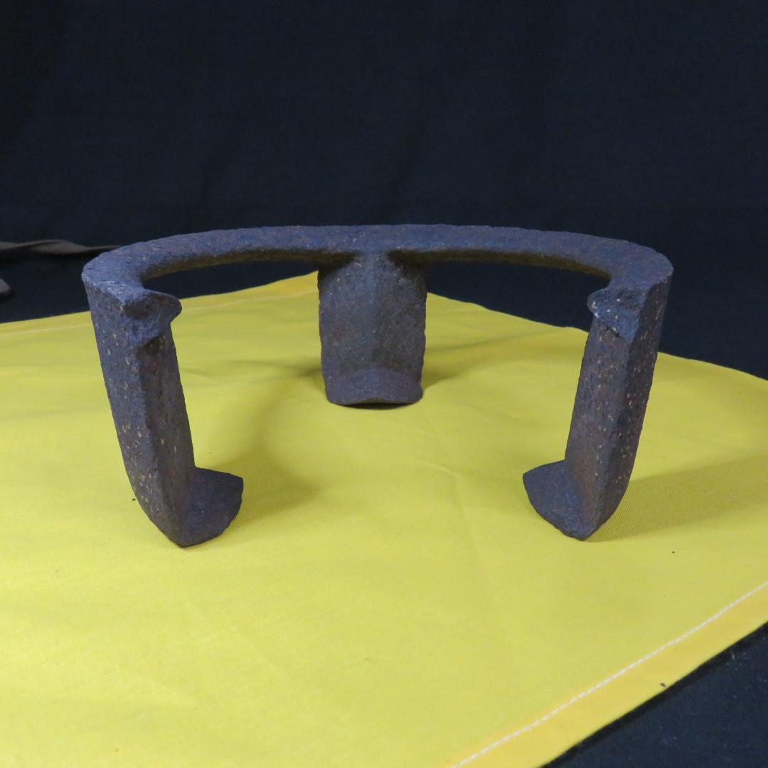 五徳 鬼爪 木箱 共箱 裏書 茶道具 囲炉裏 炉端 鉄瓶に