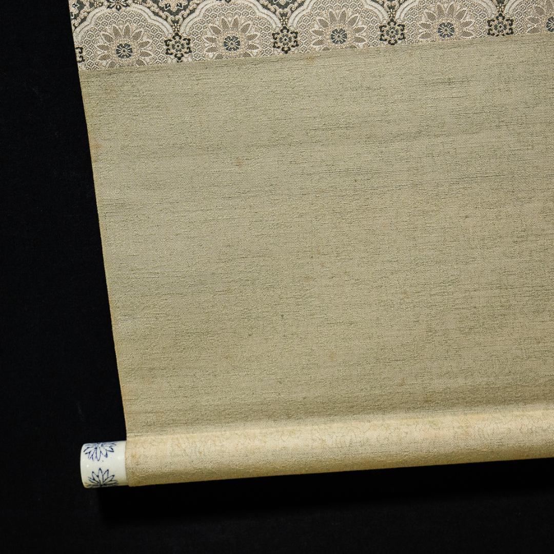 掛軸-967　川合誠司　黒牡丹　共箱　太巻　大幅　二重箱　客を待つ心も楽し籠の中