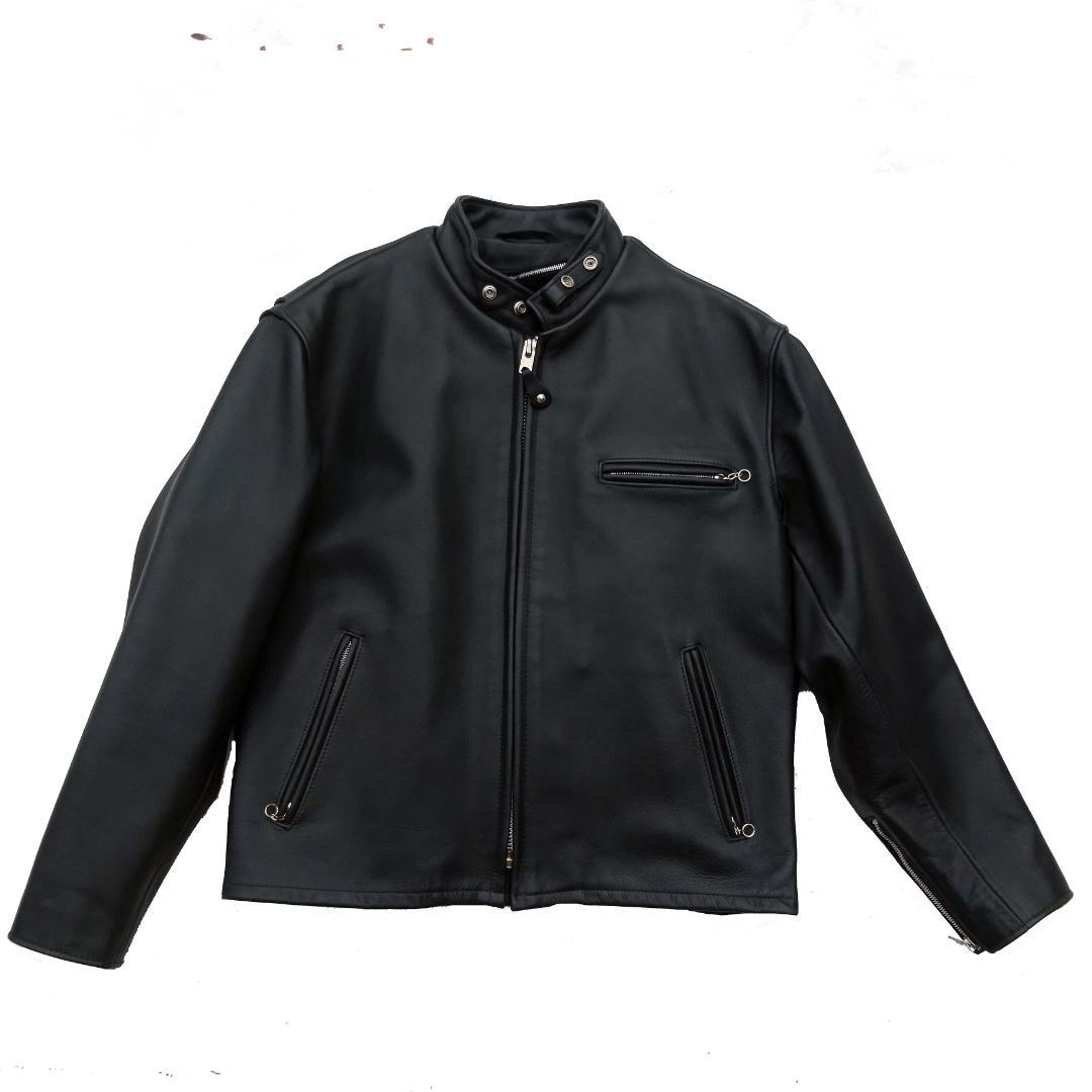 46 美品良品 ショット 641 シングル ライダース レザー ジャケット米国製