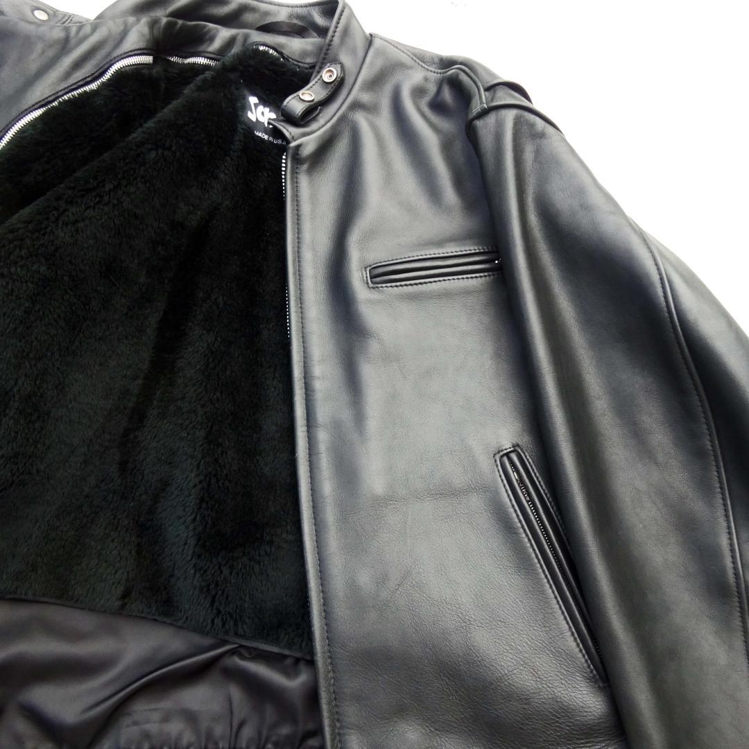 46 美品良品 ショット 641 シングル ライダース レザー ジャケット米国製
