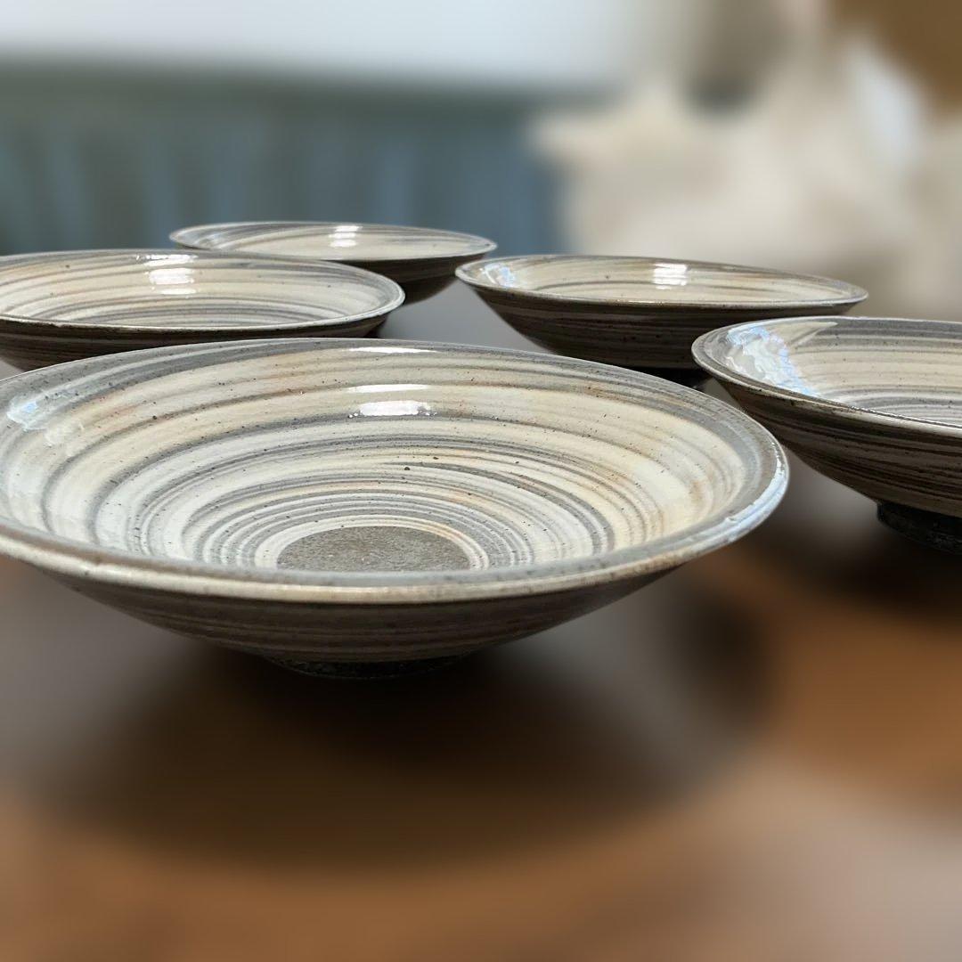 中里隆　隆太窯 唐津刷毛目皿揃　5客
