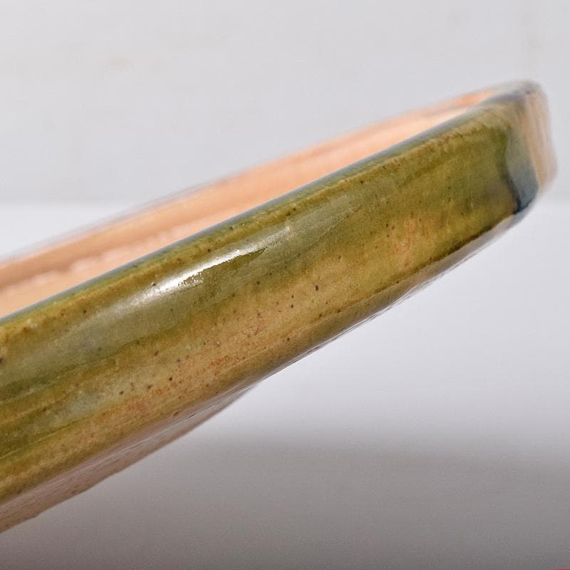 あ 　織部焼　蟹文　平丸皿　共布　黒田陶々庵極め箱　M　R8740B