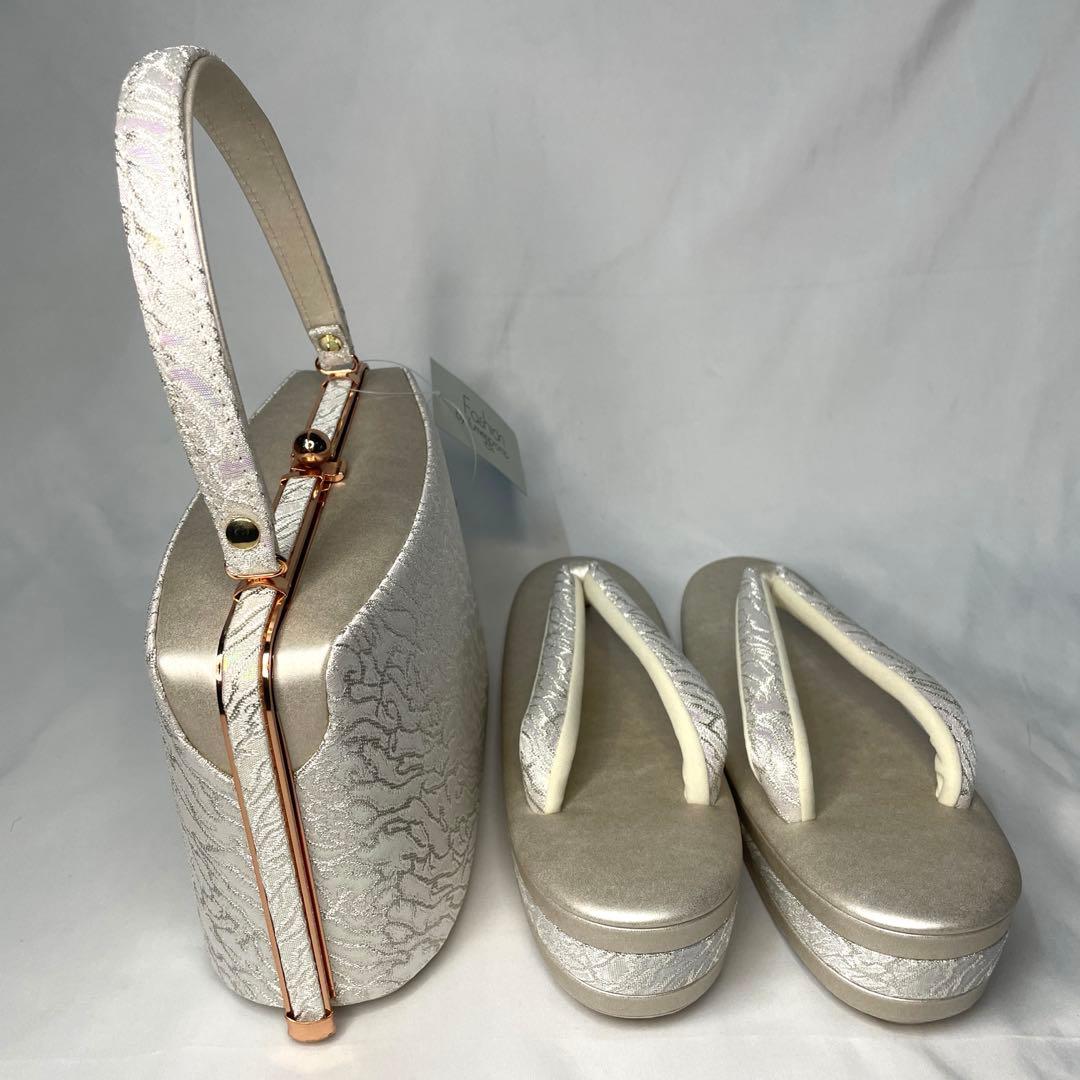 新品　フォーマル系　草履　バッグ　セット　ローヴデコルテ　L シルバー