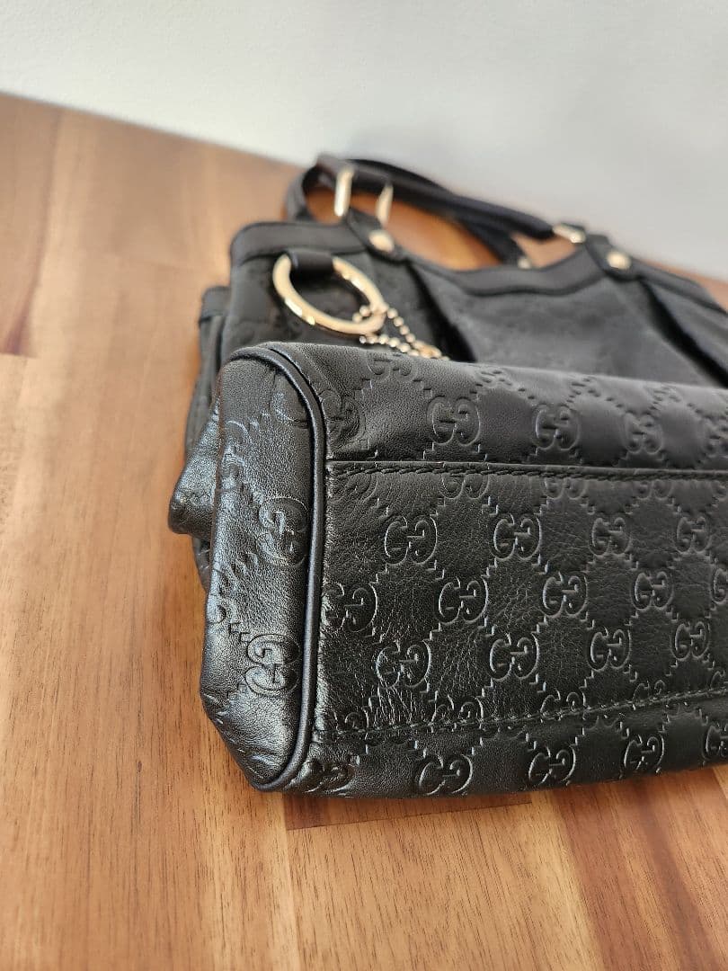 【未使用品】GUCCI グッチ シマ ハンドバッグ レザー CG柄 ブラック