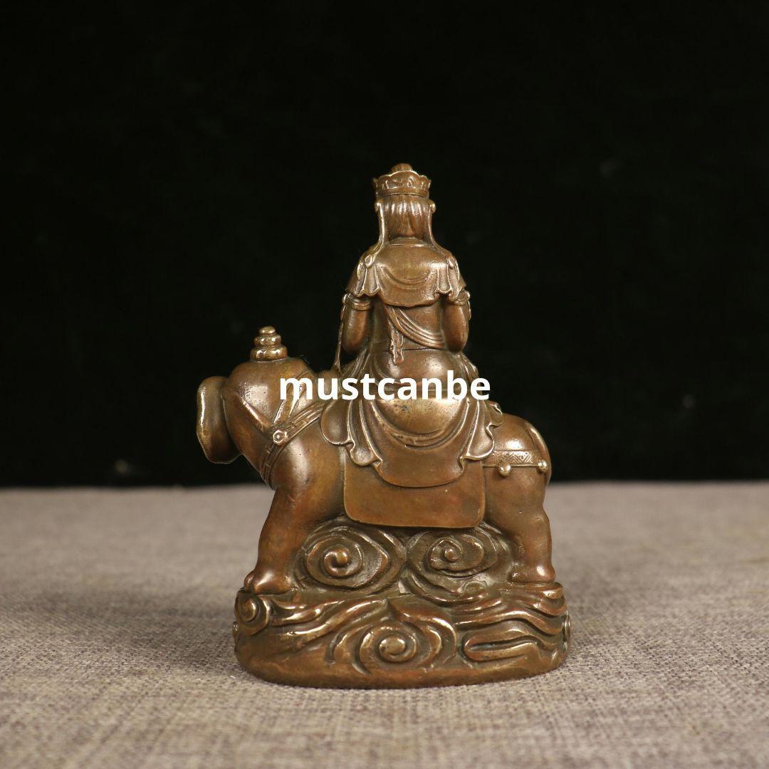 仏教美術 文殊普賢観音菩薩仏像 銅製 仏像 彫刻 置物 開運 風水