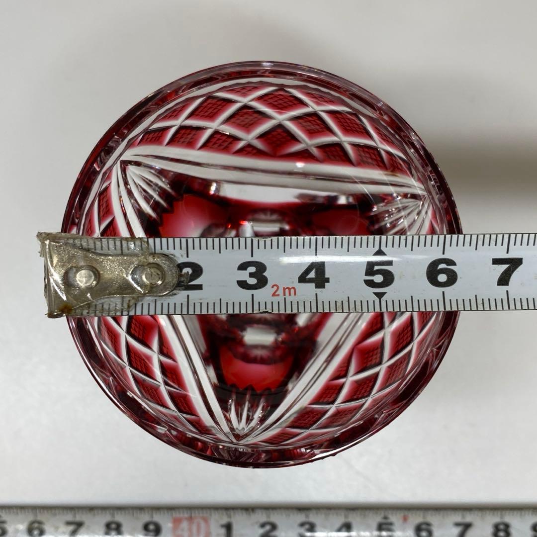 専用島津磯斉 薩摩切子馬上杯 共箱高さ7.8cm東キ7-0902☆1F トカヒサ