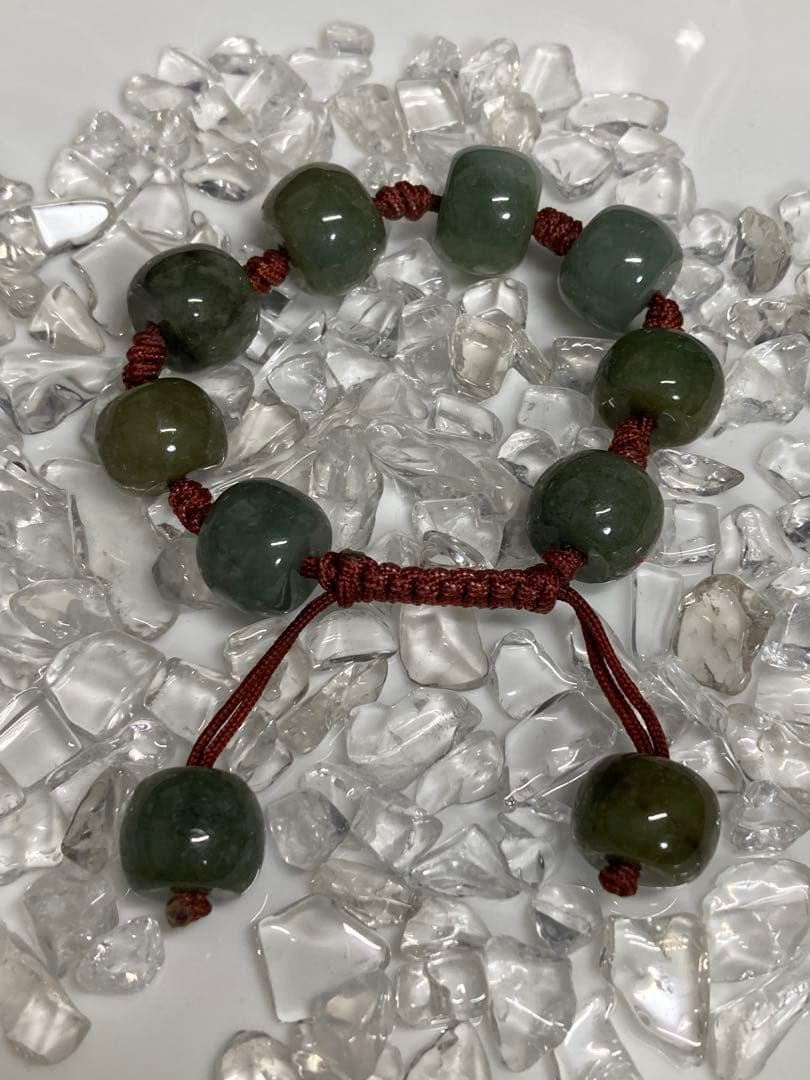 の*ん様 超激レア！　天然石　陰陽　八掛　翡翠　ブレスレット