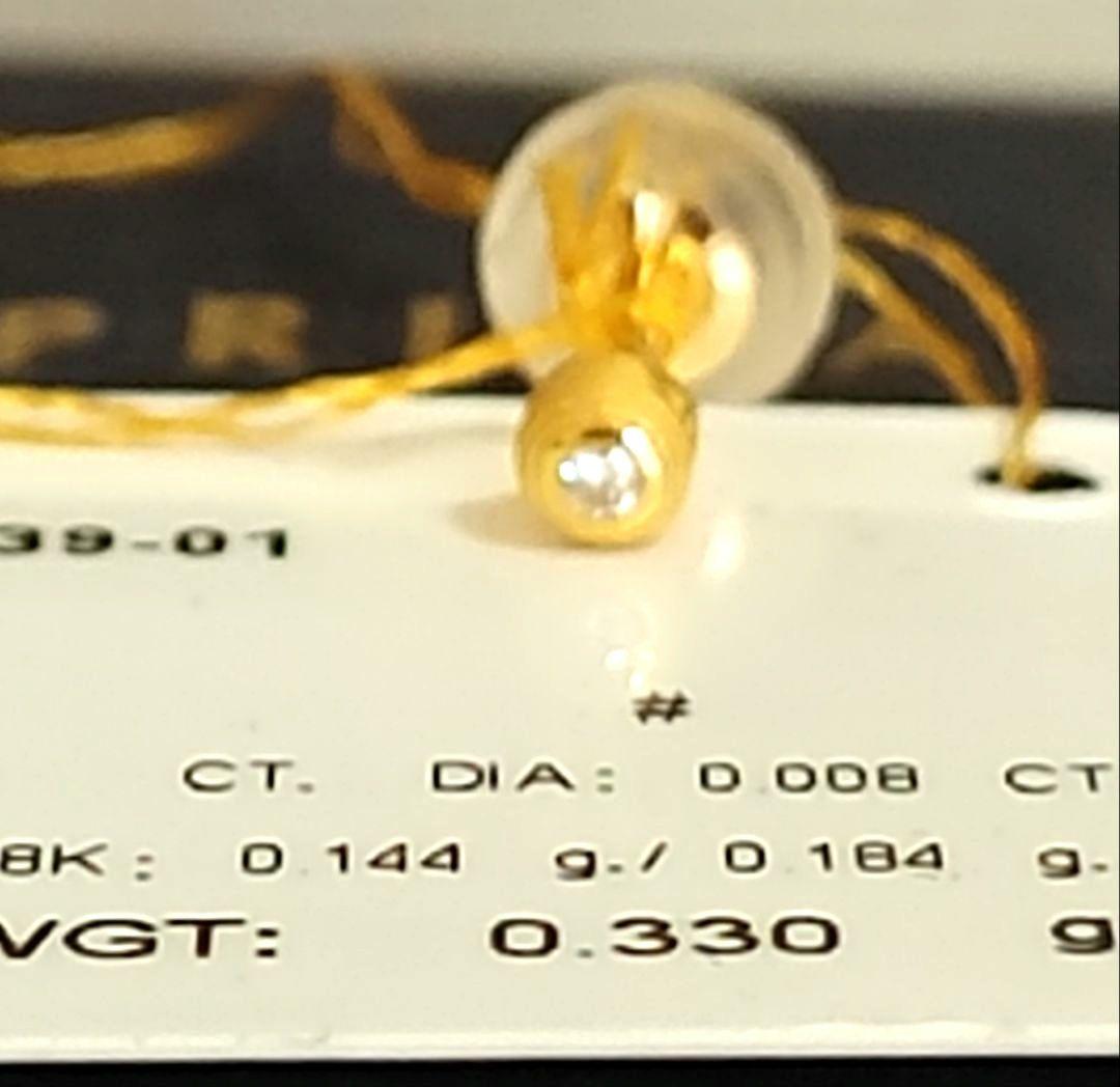 新品☆PRIMA GOLDプリマゴールド純金&ダイヤモンドラウンドモチーフピアス