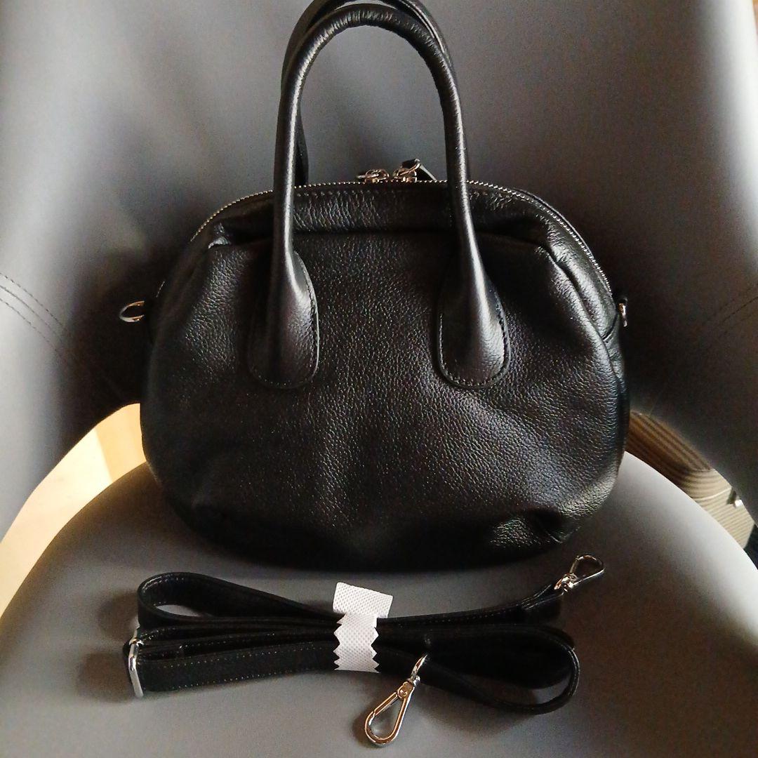 新品未使用・BEARDSLEY ラウンドミニボストンバック　ブラック