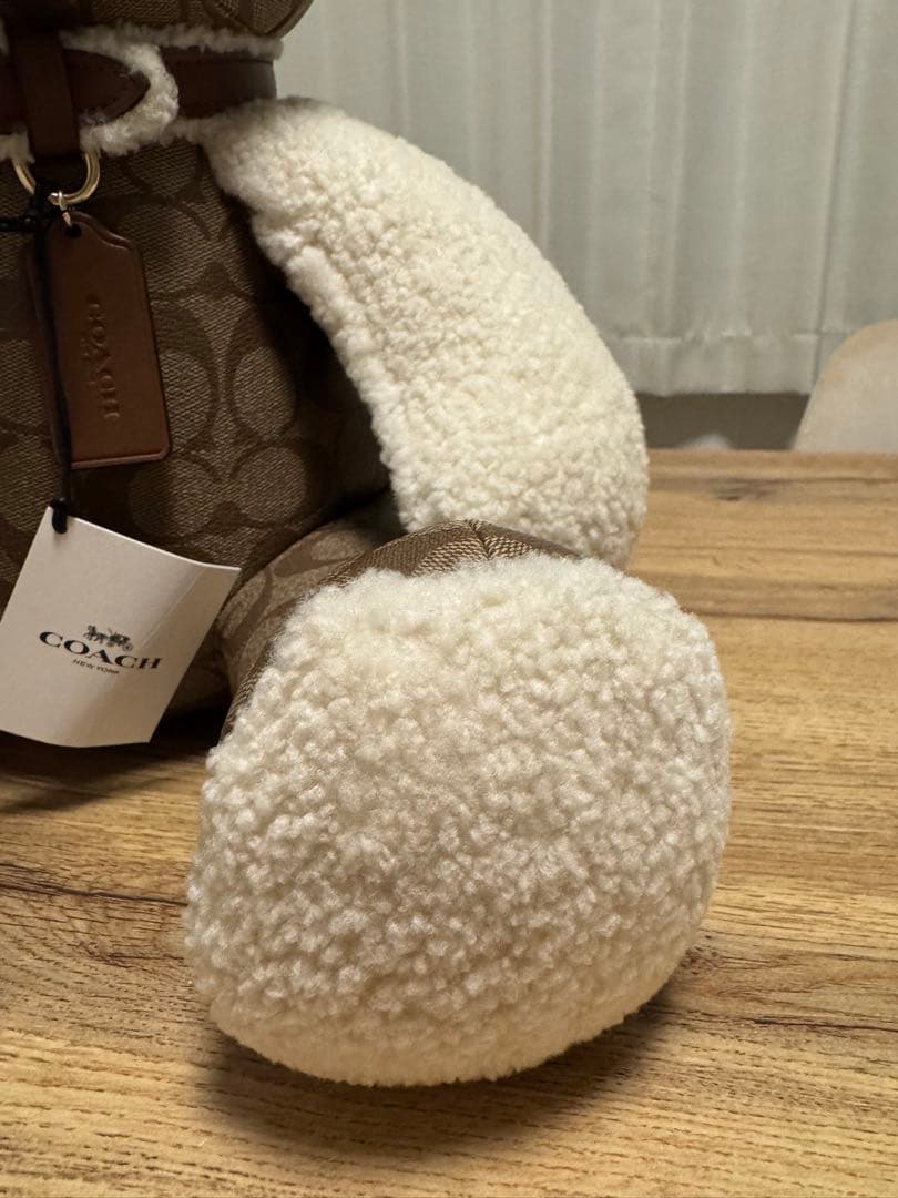 【未使用】希少品 COACH クマ レザー ぬいぐるみ 置物