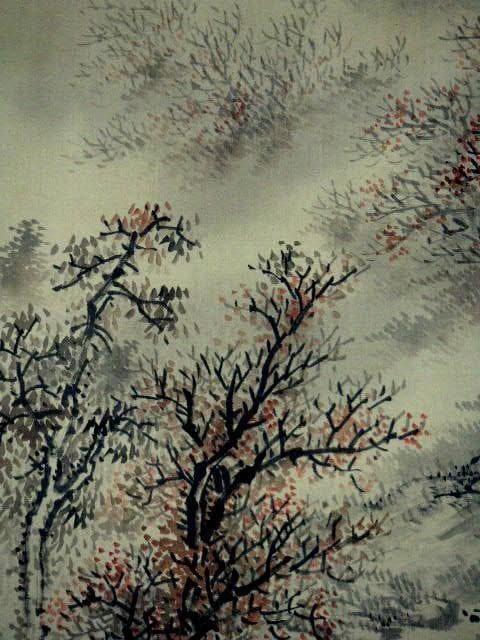 ♥掛軸　山水画　浅井楠荘　掛け軸　骨董品