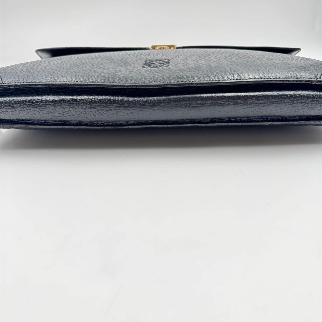 LOEWE ビジネスバッグ　ブラック　オールレザー　アナグラム　A4収納