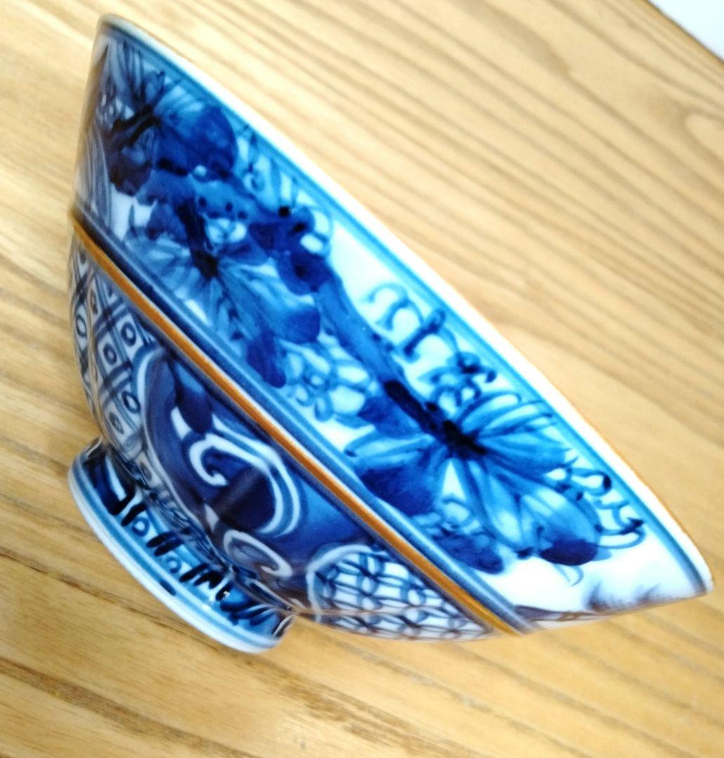 ☆ 加藤利昌 清水焼 染付飯茶碗