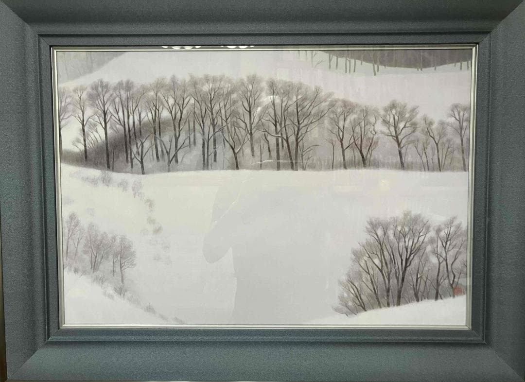 東山魁夷　「冬の旅」12号　岩絵具方式複製　証明シール有　エディション有