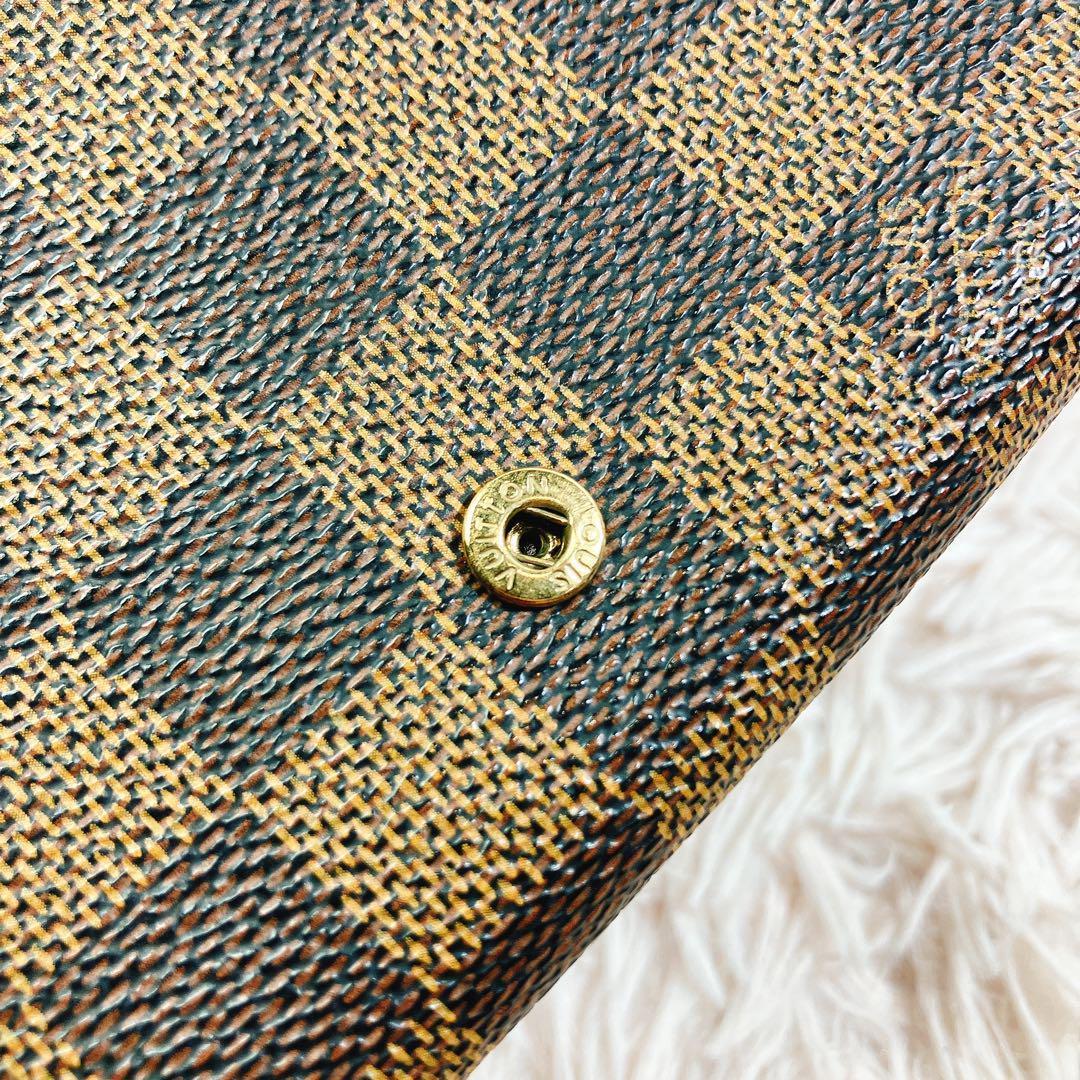 綺麗 ルイヴィトン ダミエ ポルトモネ ビエトレゾール L字 二つ折り 財布