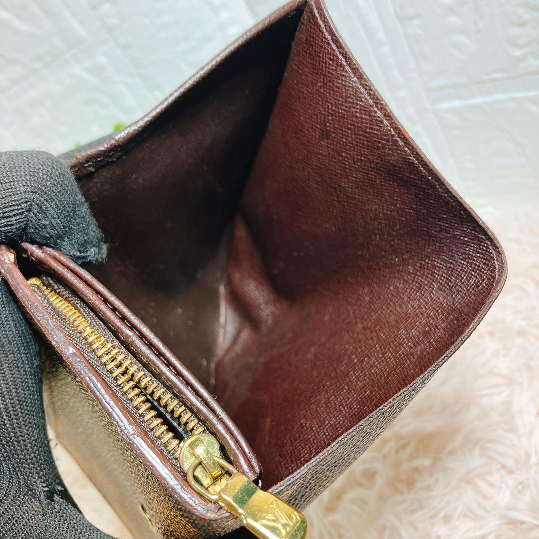 綺麗 ルイヴィトン ダミエ ポルトモネ ビエトレゾール L字 二つ折り 財布