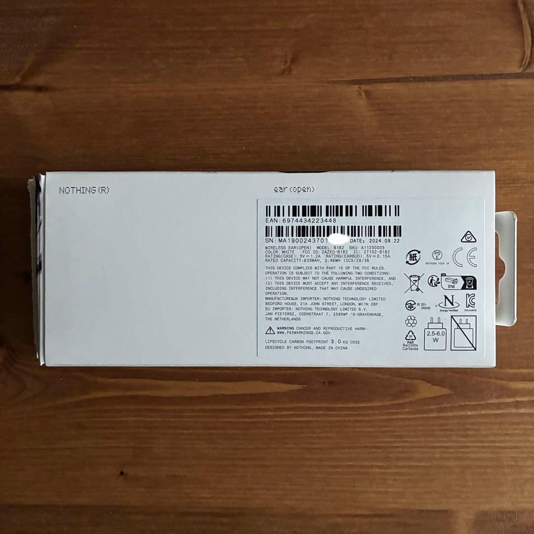 【美品】Nothing ear (open) ワイヤレスイヤホン