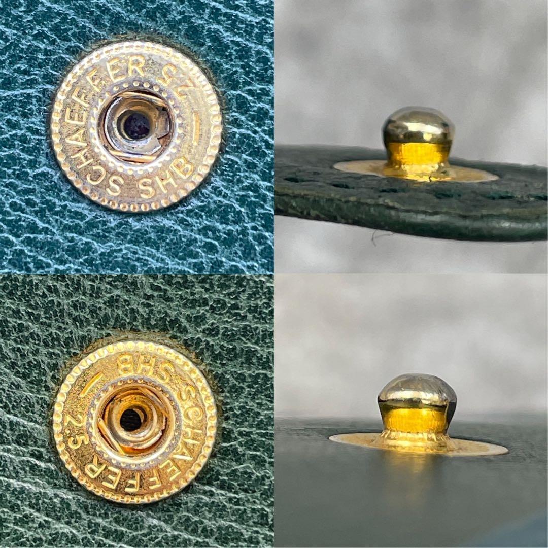 【極美品】LOEWE ロエベ 折り財布 レザー 緑 グリーン エンボスロゴ