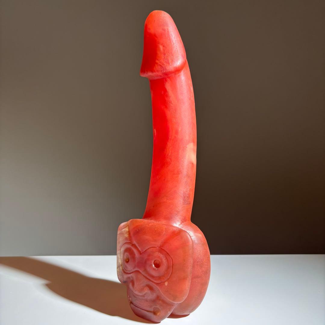 天然石で作られた顔のついた男根 プリミティブ　珍品 子宝 彫刻 子宝 縁起物