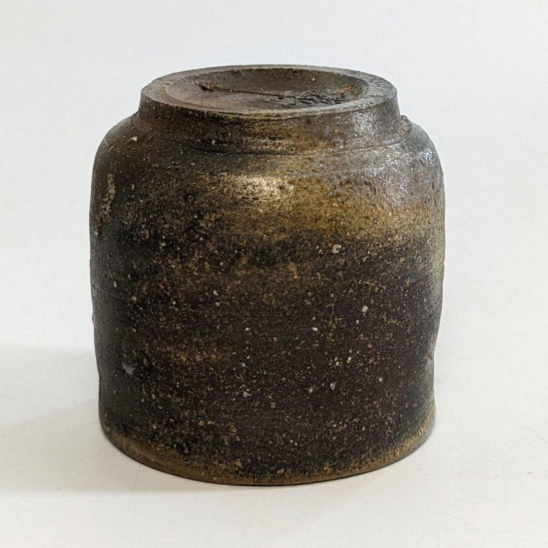 岡山県重要無形文化財 四代目松田華山 備前焼 桟切酒呑 共箱共布栞 酒器 酒杯