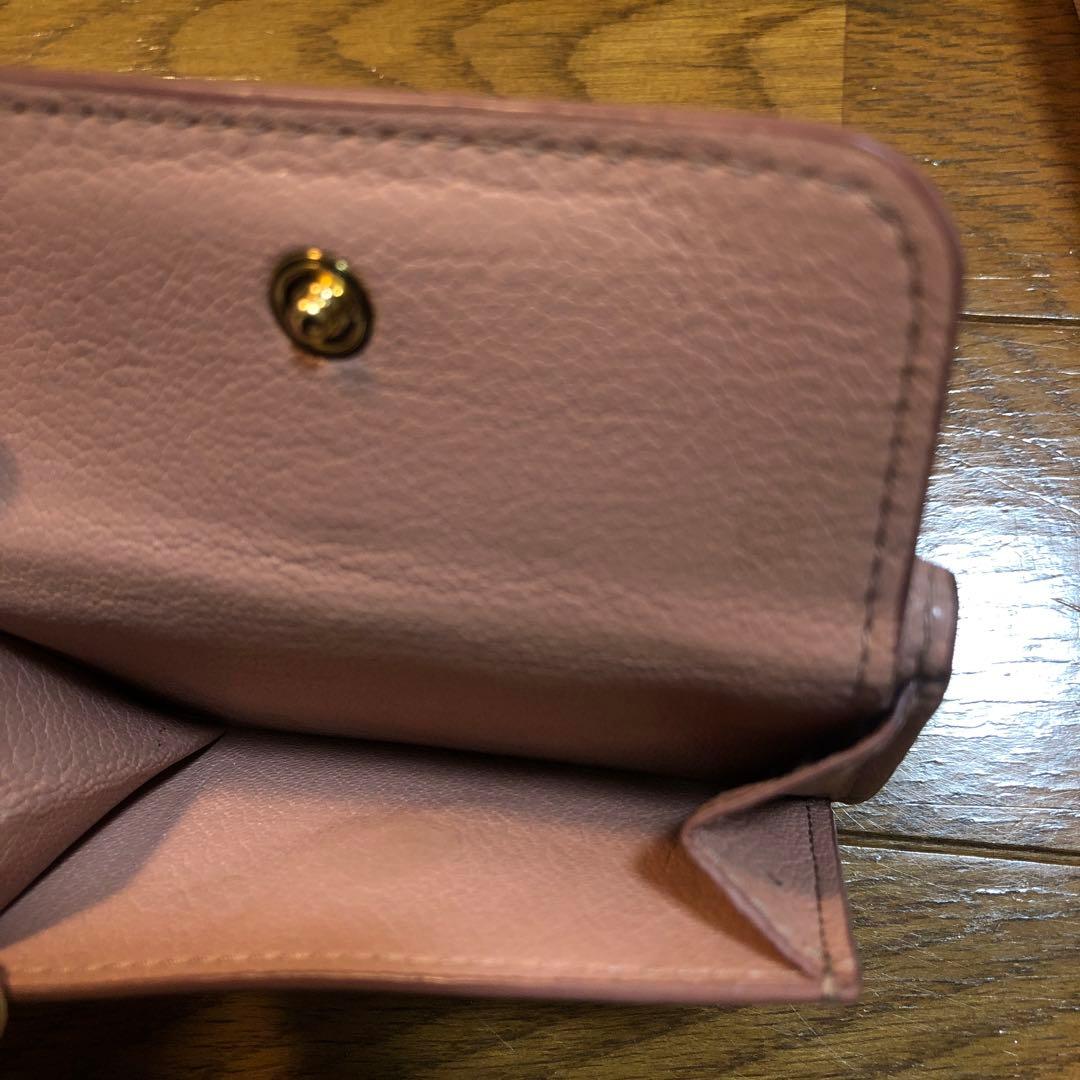 ◎miumiu ピンク　財布　リボン　ラインストーン