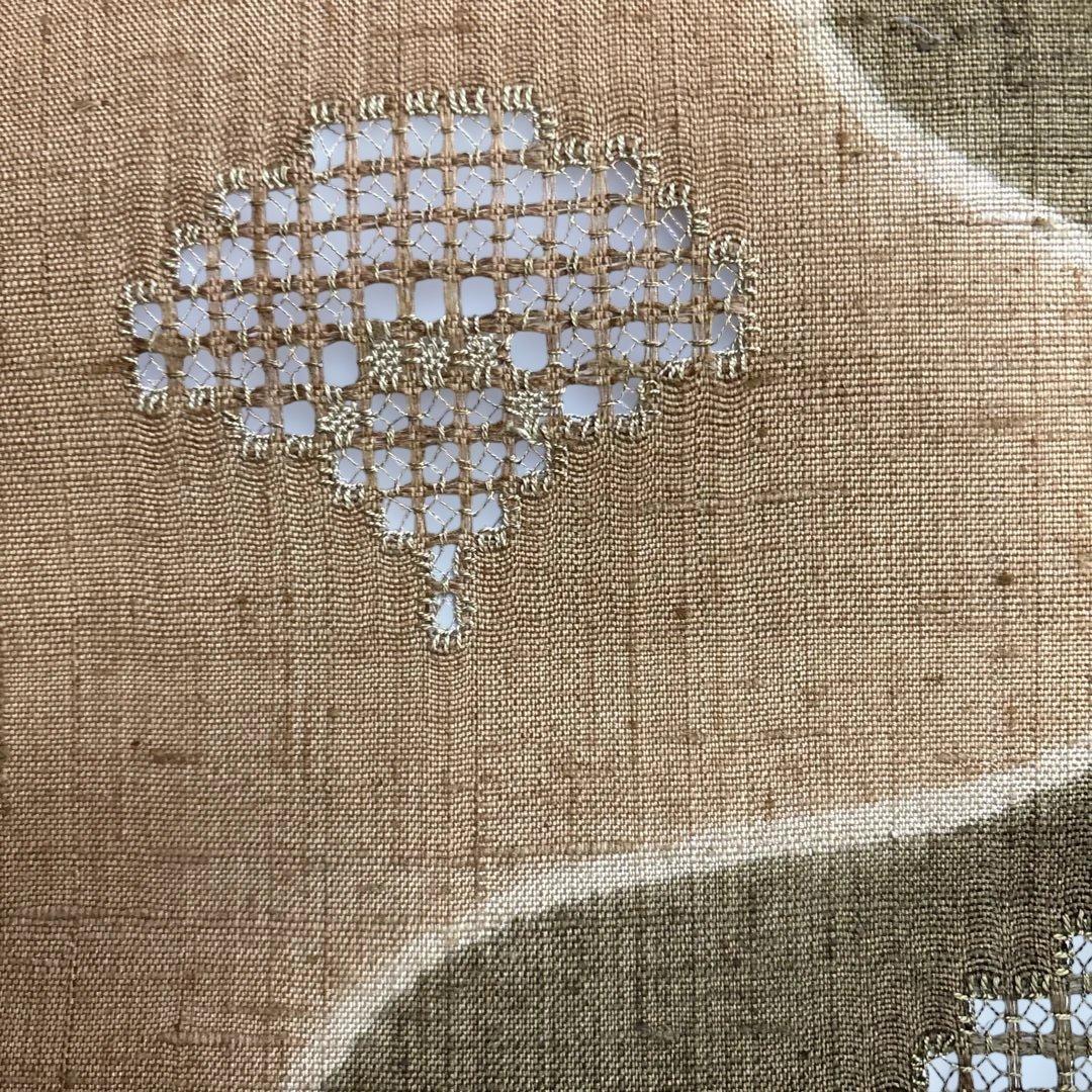 生紬 汕頭刺繍 名古屋帯 未使用 ご購入者❣️