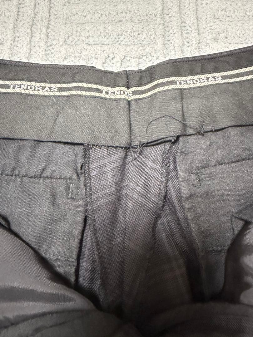 訳あり TENORAS ティノラス 黒 ダブル チェック 3ピース