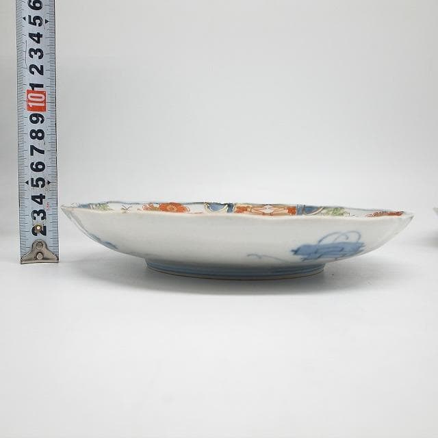 古伊万里　錦手　花尽くし文様　七寸皿　2枚