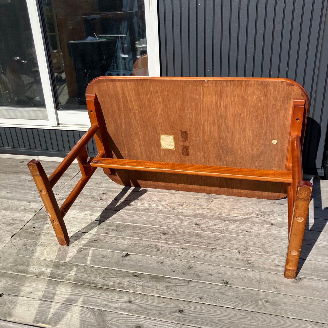 昭和レトロ 松田家具 デコラトップ 木製ダイニングテーブル ビンテージ 古家具