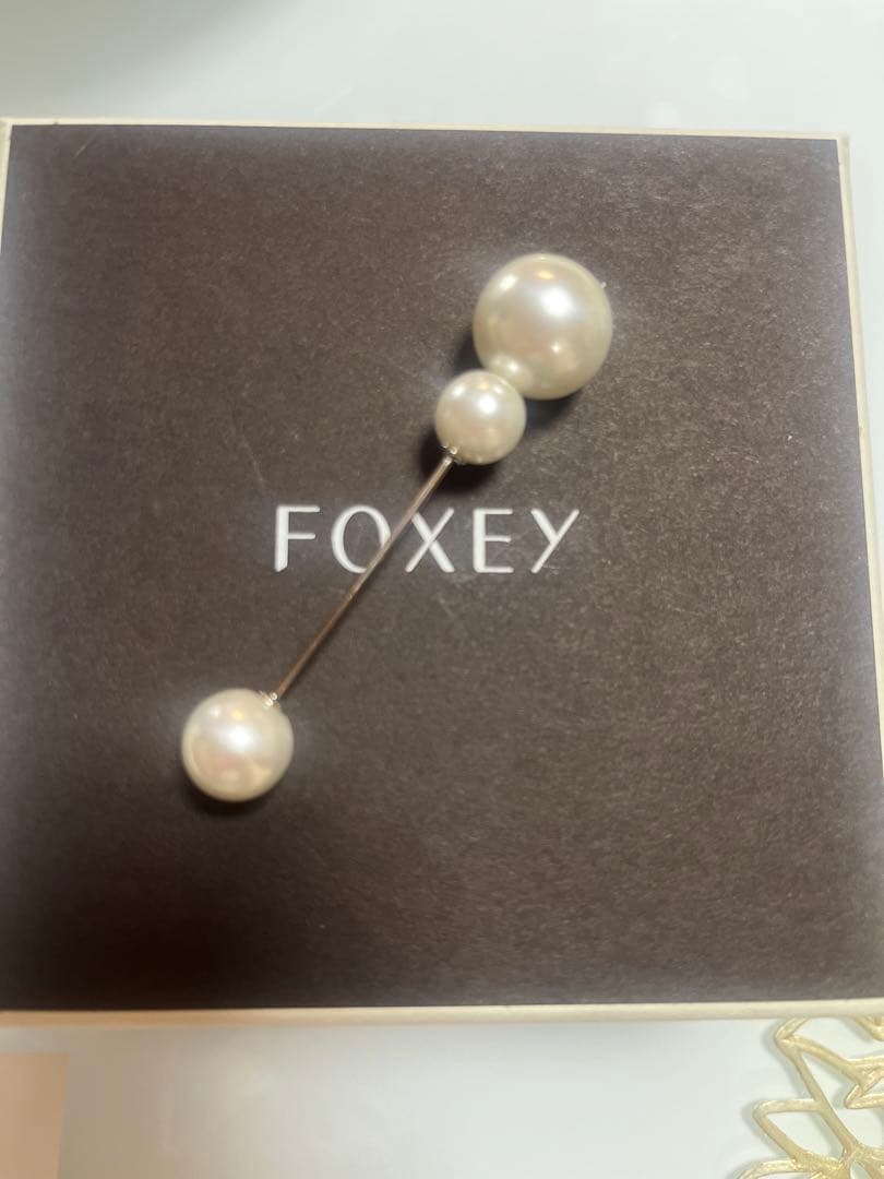 最終価格　Foxey パール　ピンブローチ　サボンパール