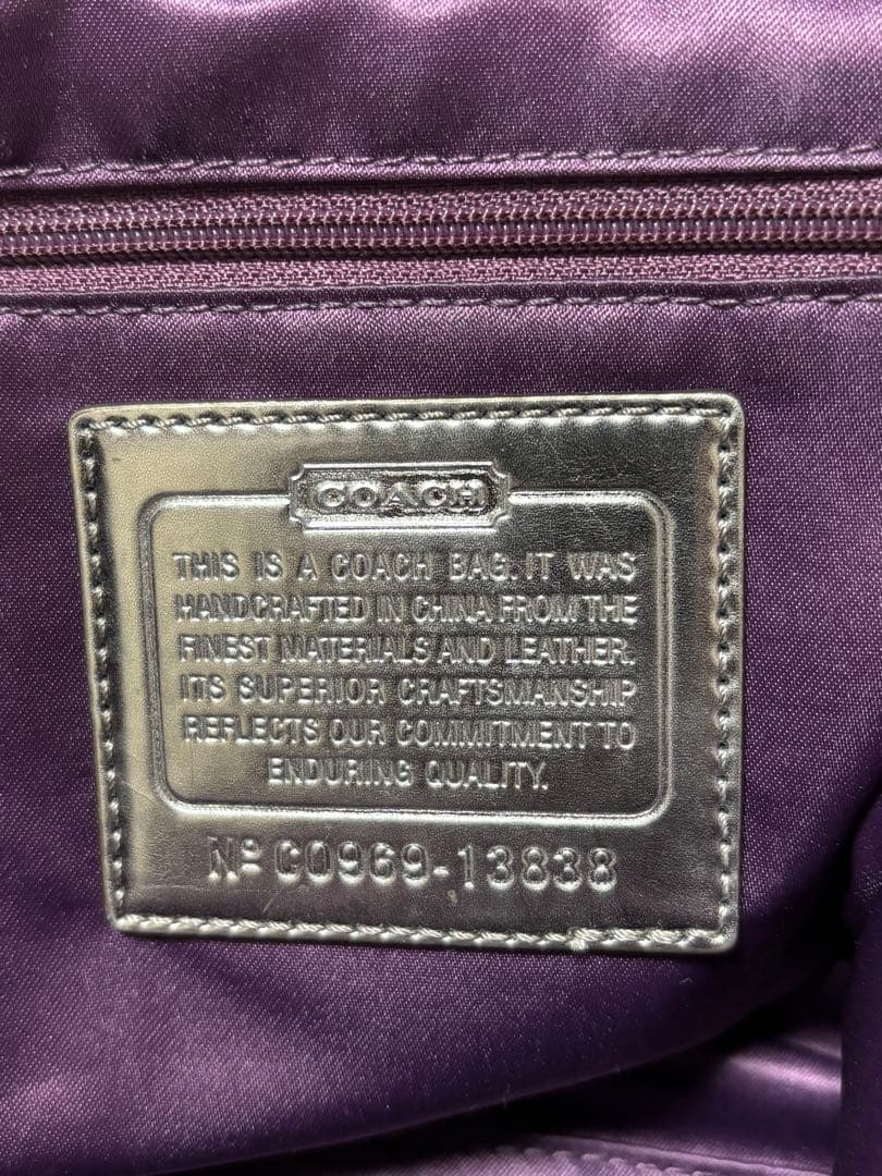 COACH コーチ ポピー ショルダーバッグ スパンコール シルバーPOPPY