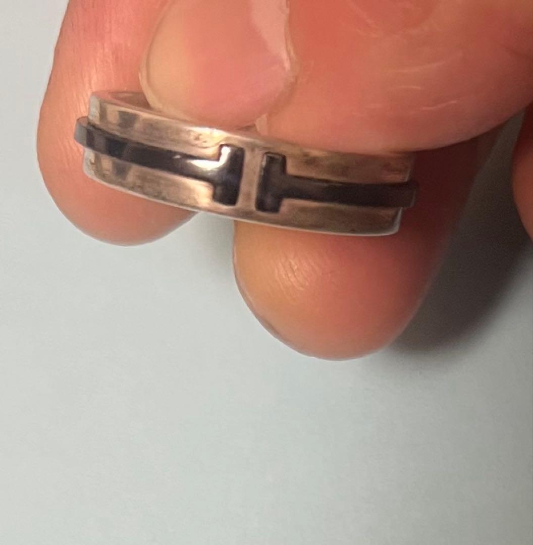 T TWO リング　希少サイズ　19号　シルバー×チタン　コンビ　指輪