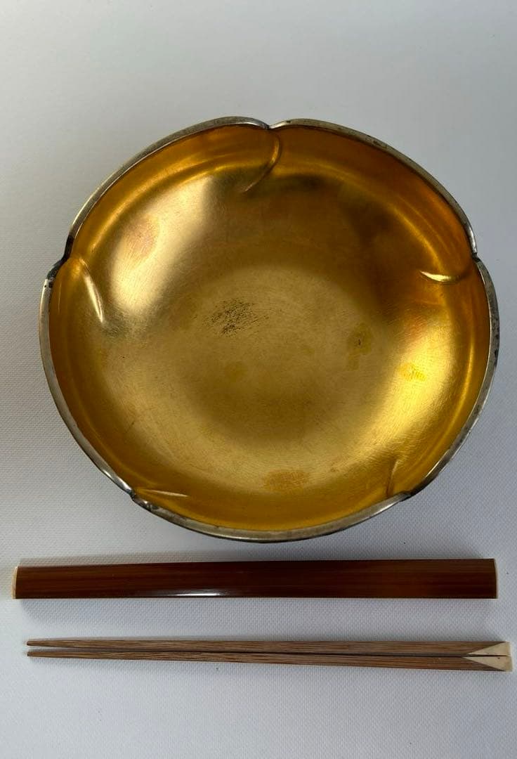 更にx8値下げ！金谷五郎三郎　内金張り錺鋳菓子器（箸付）＜1100010a72＞