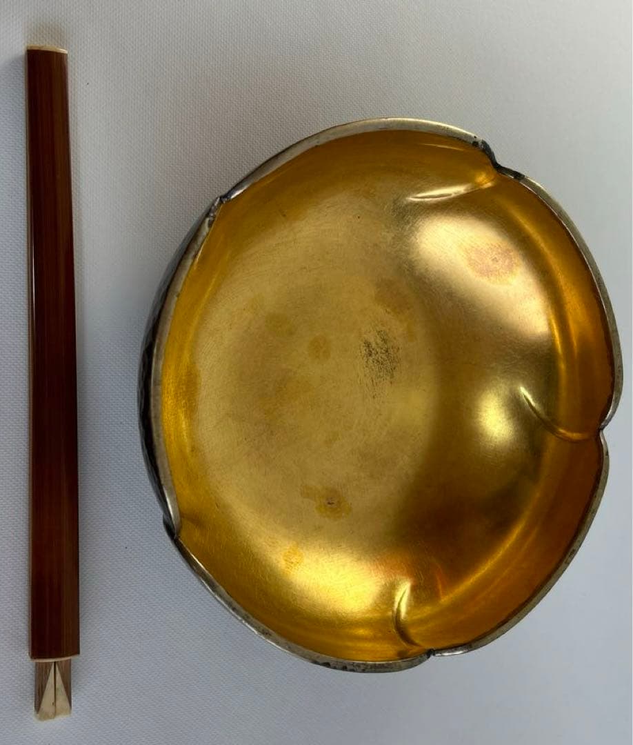 更にx8値下げ！金谷五郎三郎　内金張り錺鋳菓子器（箸付）＜1100010a72＞