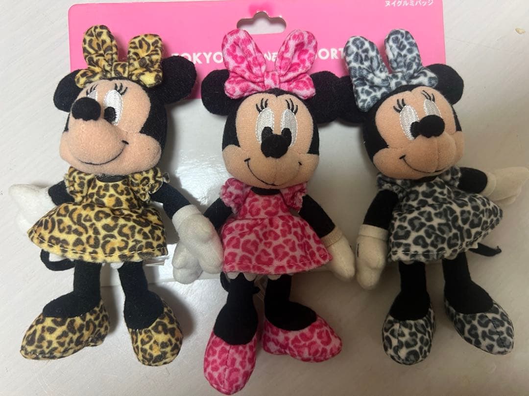 【レア】ミニーマウス ぬいぐるみバッジ3体セット