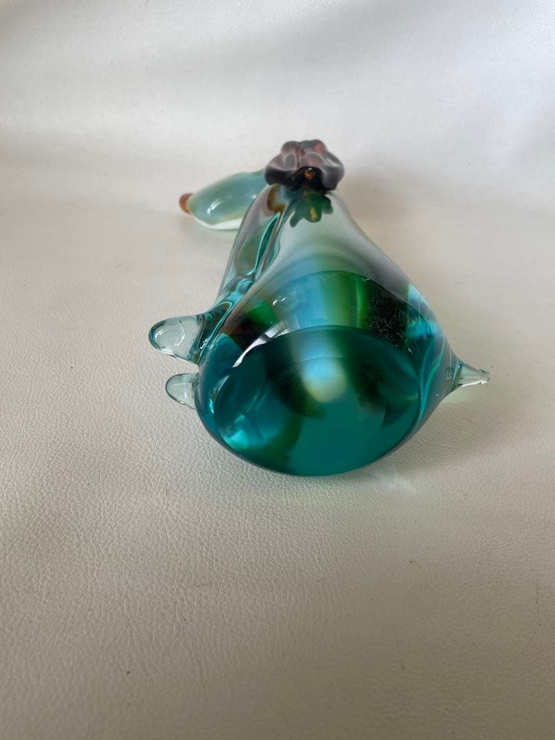 海外作家 ガラス細工 犬 ビーグル犬 ダックスフンド ガラス工芸 32.5cm