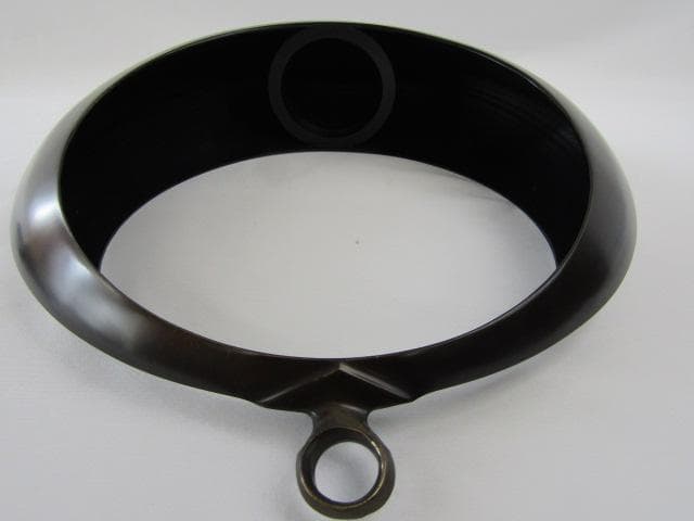 Y5-1101◇唐銅製 吊花生 満月 尺0 浄斎造 剣山 花鎖付 高さ33ｃｍ◇