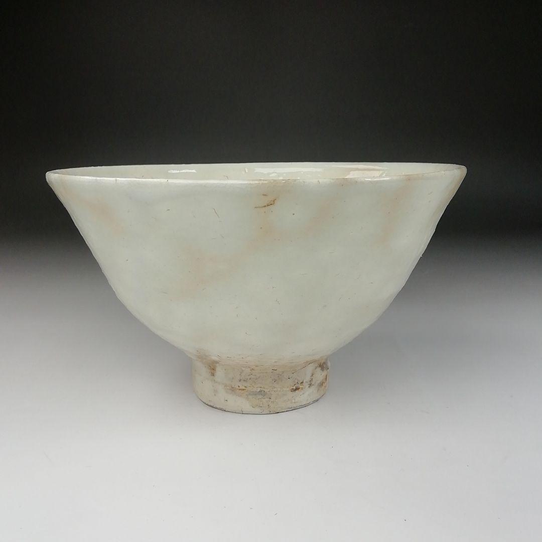 Ｔ１０１　茶碗　『粉引火変り　茶碗』『其中窯　河村又次郎』　共箱　抹茶碗　茶道具